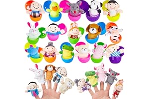 ThinkMax 16pcs Easter Eggs Filled with Finger Puppets for Easter Basket Stuffers, Easter Eggs Hunt, Easter Party Favor, Easter Gift for Kids