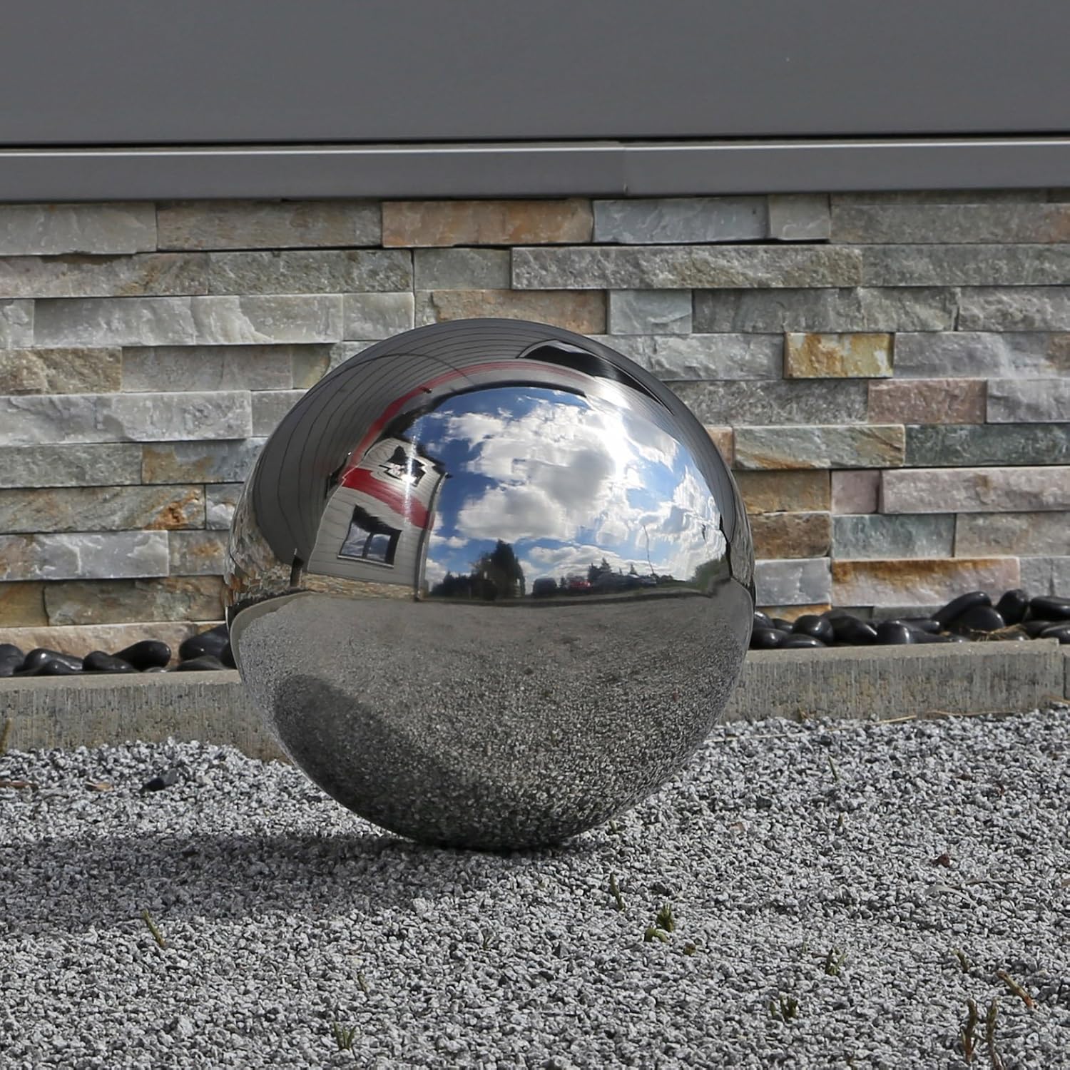 CLGarden 30cm Kugel aus Edelstahl Edelstahlkugel 30 V2A Stahl Gartendekokugel Schwimmkugel