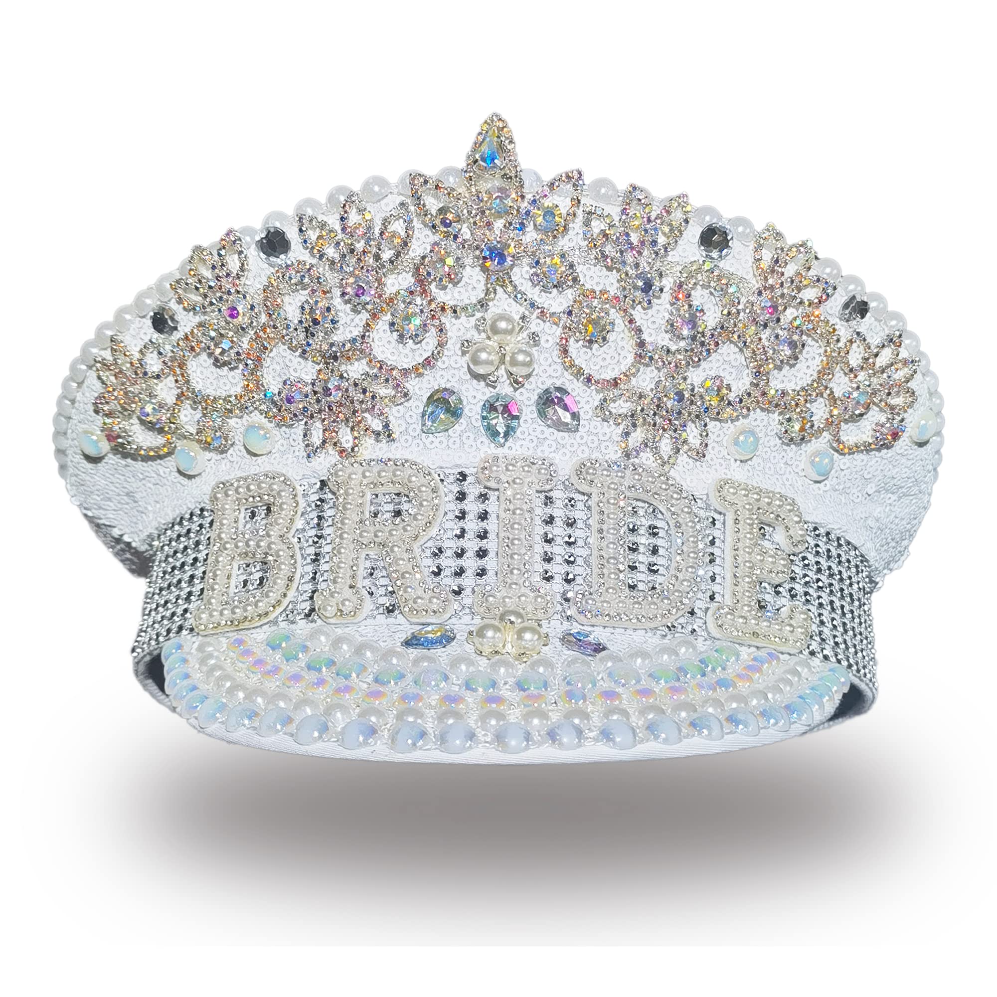 Luckystardom Bride Hat - Hen Party Accessories -Handmade Iridescent Crown - Great for Hen Parties, Bride Tribes, Weddings