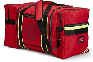LINE2design Firefighter Gear Bag, Turnout Jumbo Gear Bag with Reflective Trim, Padded Shoulder Strap and Maltese Cross Logo R