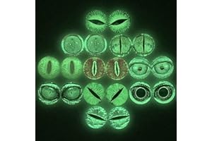 10 Pairs 25mm Glow in the Dark Glass Dinosaur Eyes Round Dome Glass Cabochons Flatback for DIY Craft Clay Animal Lizard Eyes
