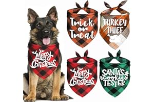 JOTFA 4 Pack Halloween Thanksgiving Day Christmas Dog Bandanas, Holiday Dog Puppy Bandanas Costumes for Large Dogs Pets (Large)