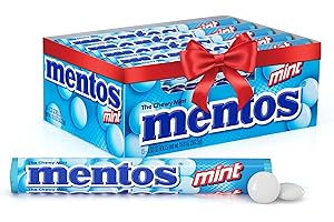 Mentos Chewy Mint Candy Roll, Mint, Non Melting, Party, 14 Count (Pack of 15) - Packaging May Vary