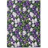 coedoaes Violet and White Floral Fleece Blanket - 50x60in Lush Purple Flower Nature Throw Blankets,Soft Cozy Lightweight, Ideal for Living Room Home Decor and Kids Women Girls Spring Gifts