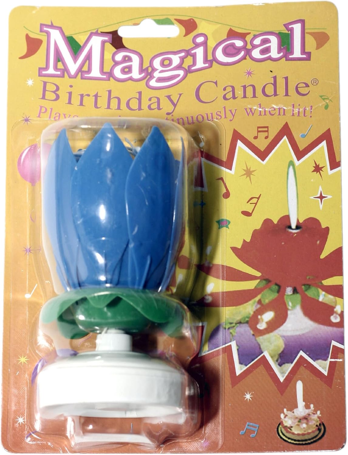 The Amazing Singing, Opening Flower Happy Birthday Candle, Blue Amazon