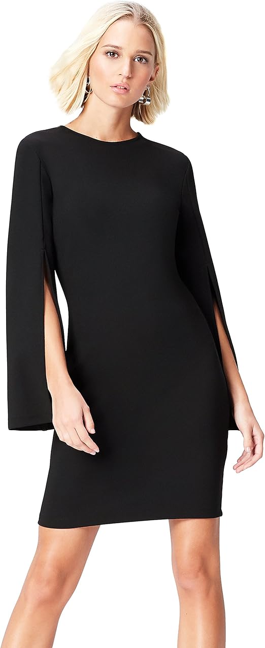 split sleeve black dress