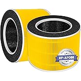 Popurure RP-AP088-F1 Replacement Filter Compatible with RENPHO Air Purifiers, model RP-AP088, RP-AP088W, RP-AP088B, 5-Stage H13 HEPA and Activated Carbon filters, 2-Pack