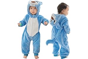 MICHLEY Unisex Baby Romper Winter and Autumn Flannel Jumpsuit Animal Cosplay Outfits