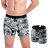 Carer Washable Incontinence Underwear for Men Reusable Mens Urinary Incontinence Box Briefs for Bladder Leak Protection 100ml Front Absorbency Cotton Leakproof Underwear Pattern S