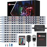 DITRIO 12pcs Underglow RGB LED Strip Light Kit DC 12V with 2 Red Blinking Brake Light Styles for Motorcycles Trikes Golf Carts ATVs UTVs &ndash; M12r