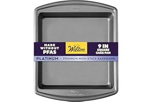 Wilton Platinum Premium Non-Stick Anti-Warp Bakeware, Made Without PFAs, Square Pan, 9 x 9 x 2 in, Packaging May Vary