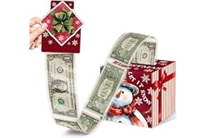 ALODR Money Box for Cash Gift, Christmas Party Gifts, Christmas Money Box for Cash Pull, Merry Christmas Money Gift Box with Pull Out Card and Cash Holder, Christmas Money Pull Box for Kids Adults