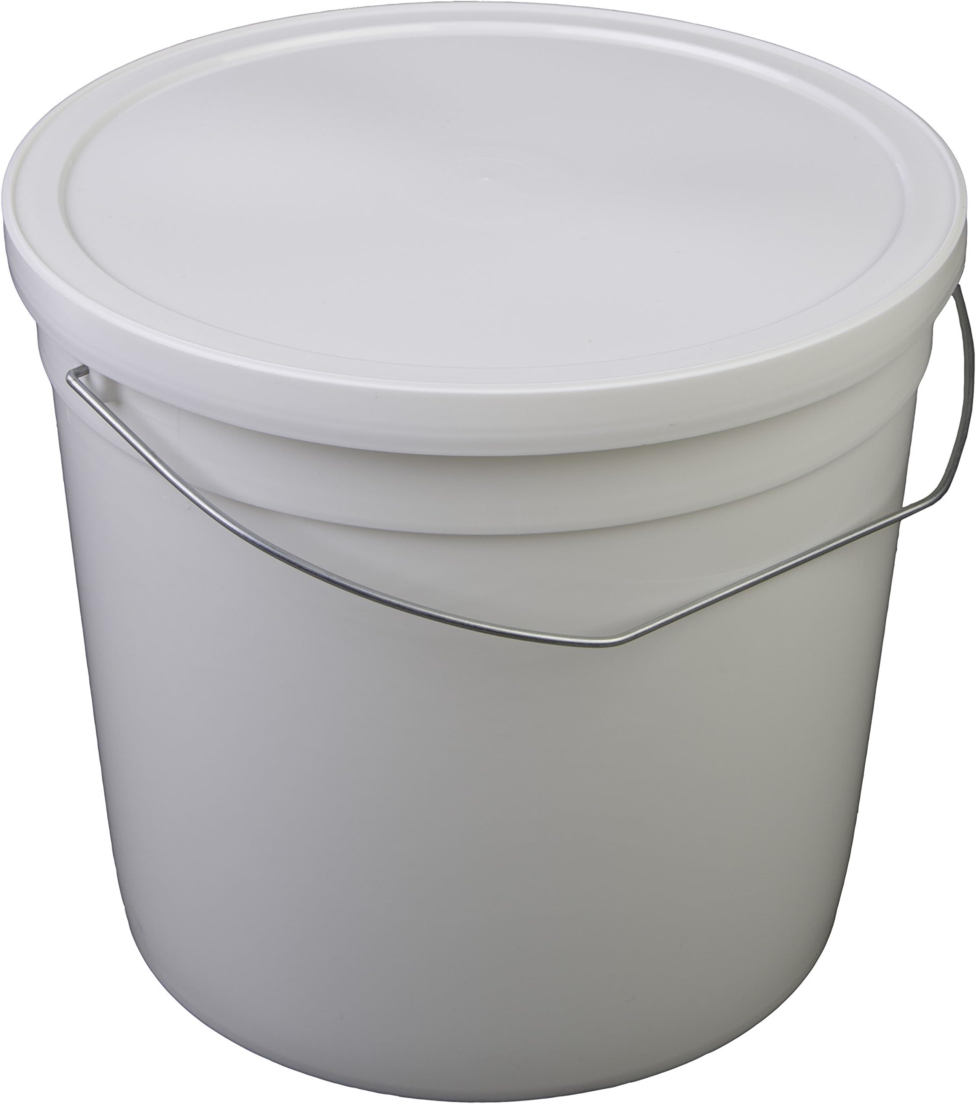 Consolidated PlasticsPail with Handle, HDPE, 6 quart, White, 10 Piece