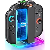 Mocagen Controller Charger for Nintendo Switch 2, Magnetic 4 in 1 Joy-Con Holder, Dynamic Light, Fast 2H Charge Compatible with Switch 2 Joy Con Charger Station Accessories