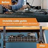 Stilemo Desk Cable Management Tray Under Desk No Drill Carbon Steel 4.5KG Black view 2