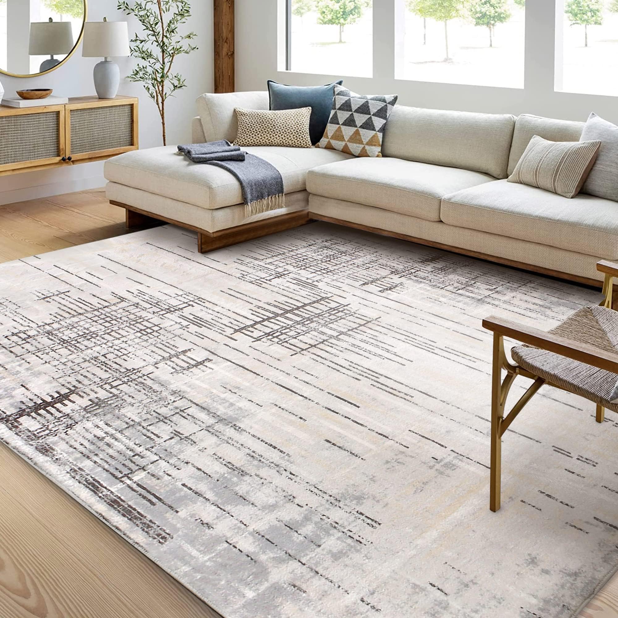 Calore Rugs Mordern Soft Abstract Distressed Area Rugs for Living Room ...