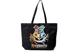 CON*QUEST Conquest Journals Harry Potter Hogwarts Tote Bag with Padded Laptop Sleeve, Inside Pocket, Elastic Wand Loop, Zipper Closure, Officially Licensed