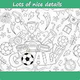 HOWAF Giant Football Colouring Poster 1188x840mm + 24 Pens - Kids Party Art view 3
