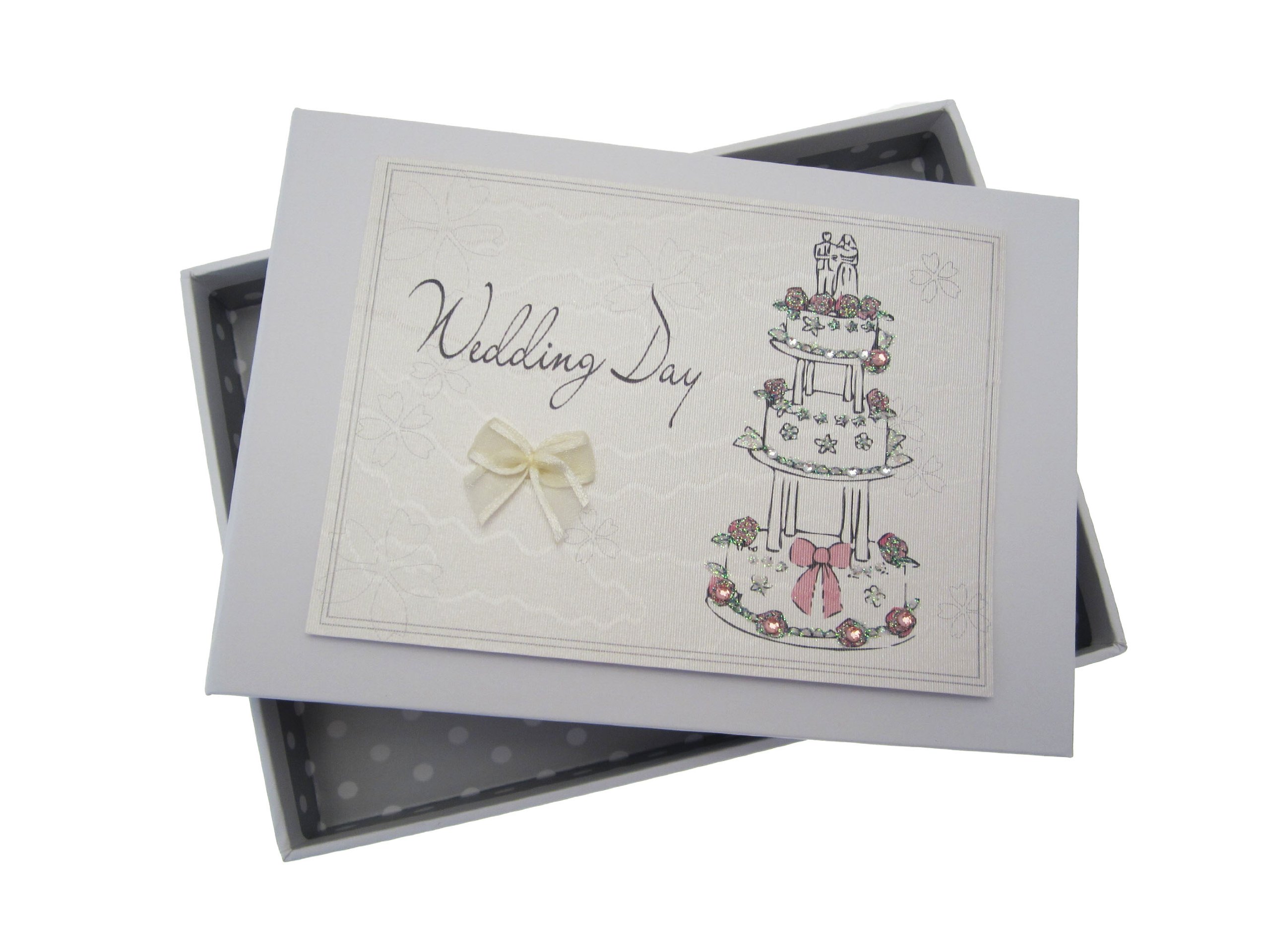 White Cotton Cards Wedding Day Tiny Album Cake Design,12.5x17.5x2.5 cm