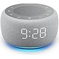 Buffbee Sound Machine & Alarm Clock 2-in-1, 18 Soothing Sound, 7 Night Light, Sleep Timer, Precise 30-Level Volume Control Wh