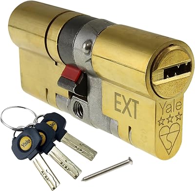Yale P YS3 4555B Anti-Snap Euro Cylinder 3 Star 100mm Brass Finish