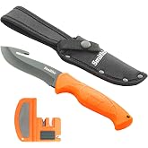 Smith's 51235 EdgeSport Combo - 4&rdquo; Skinning Knife w/Gut Hook, Cordura Sheath, &amp; 2-Step Hunt &amp; Fish Knife Sharpener - Outdoor Essentials Gift