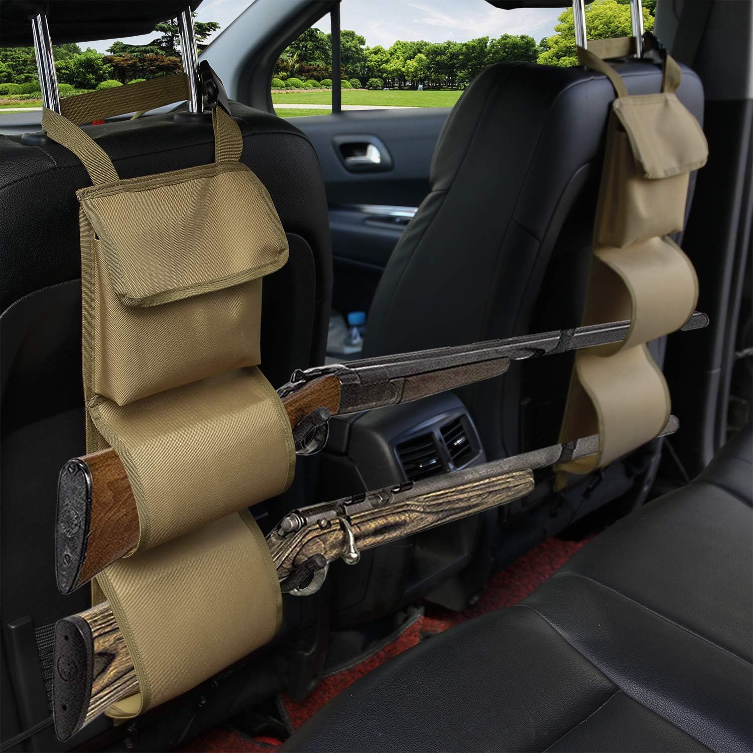 mydays Seat Back Gun Rack, Gun Sling Bag, Camo Front Seat Gun Organizer Holder for Hunting Rifles/Shotguns (Camo): Sports & Outdoors