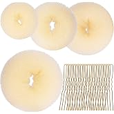 Teenitor 4 Pcs Hair Donut Hair Bun Maker(Extra-large, Large, Medium, Small) with Hair Pins 20 Pcs, Blonde