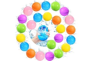 Reusable Water Balloons, Soft Silicone Water Balls Self Sealing Quick Fill Summer Pool Beach Water Toys for Boys and Girls, P