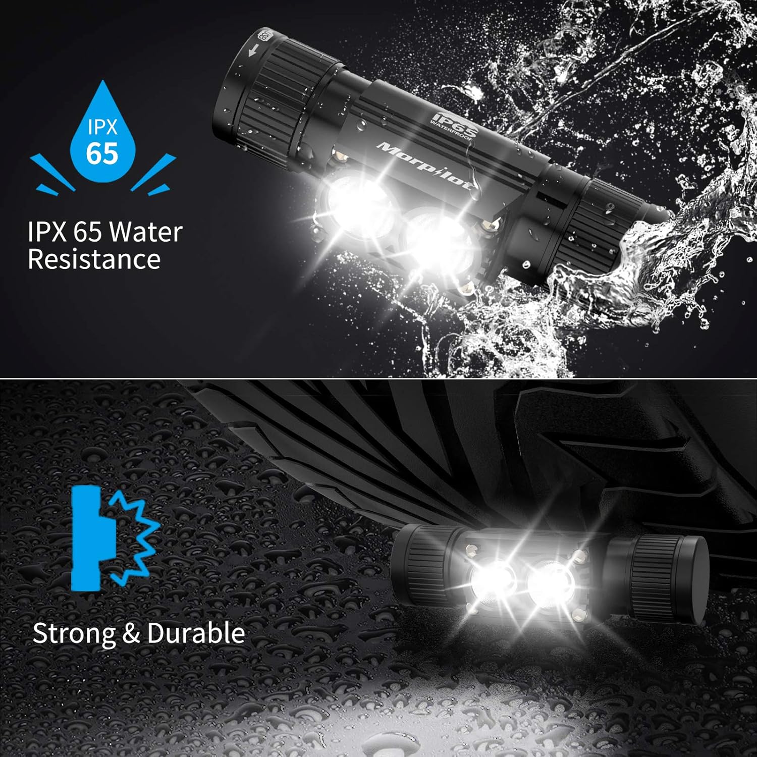 Morpilot 1200 Lumens Headlamp 2 Packs, 2600mAh Battery/USB Rechargeable Head lamp, Outdoor Camping and Running Headlamp Flashlight, Lightweight and Waterproof Headlight for Adults and Kids 【upgraded】 - - 