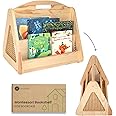 Double-Sided Montessori Bookshelf for Kids, Rattan Book Shelf for Kids Rooms, Nursery Book Shelves, Toddler Bookshelf, Baby Bookshelf for Nursery, Kids Bookcase, Kid Bookshelf, Classroom Bookshelf