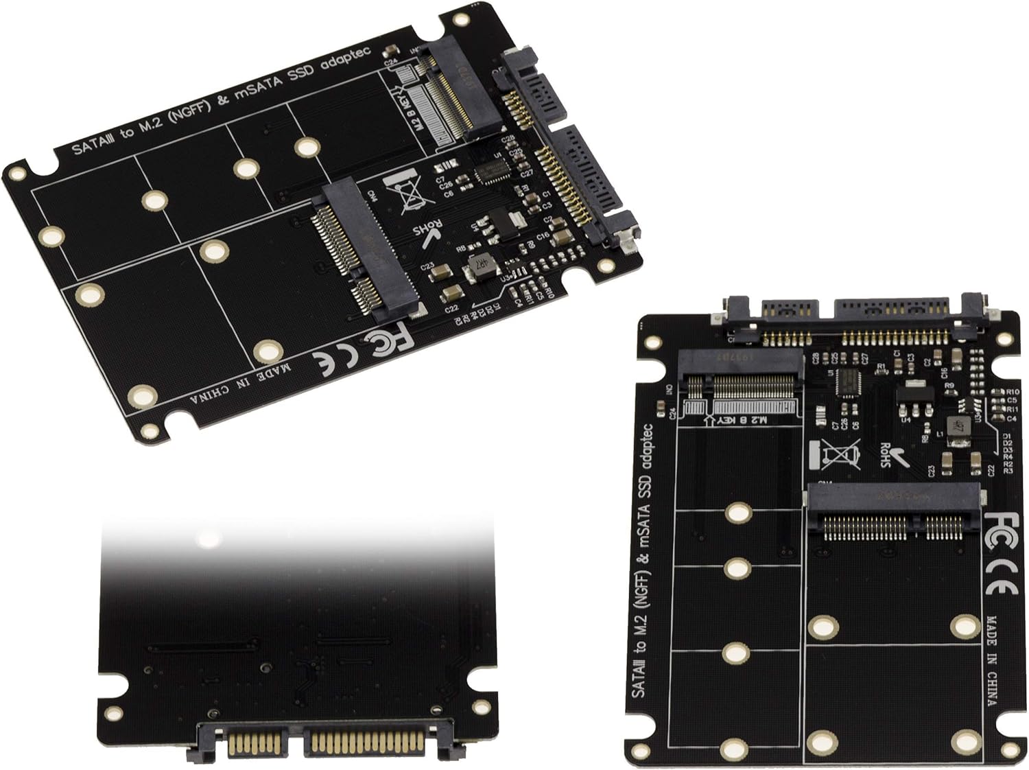 Adaptador M2 (M.2 NGFF SATA B Key o B+M Key) y/o mSATA a SATA 15+7: Amazon.es: Informática