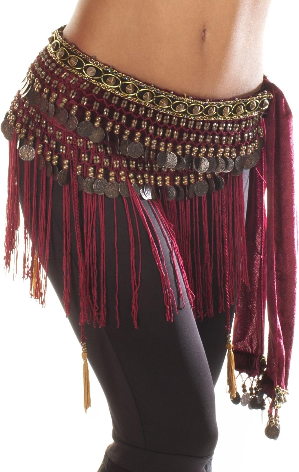 Belly Dance Tribal Coin Belt With Fringe