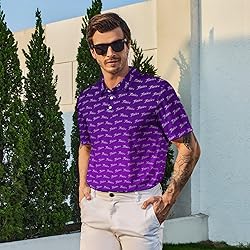 Xdceu Golf Polos for Men - Funny Golf Shirts Print