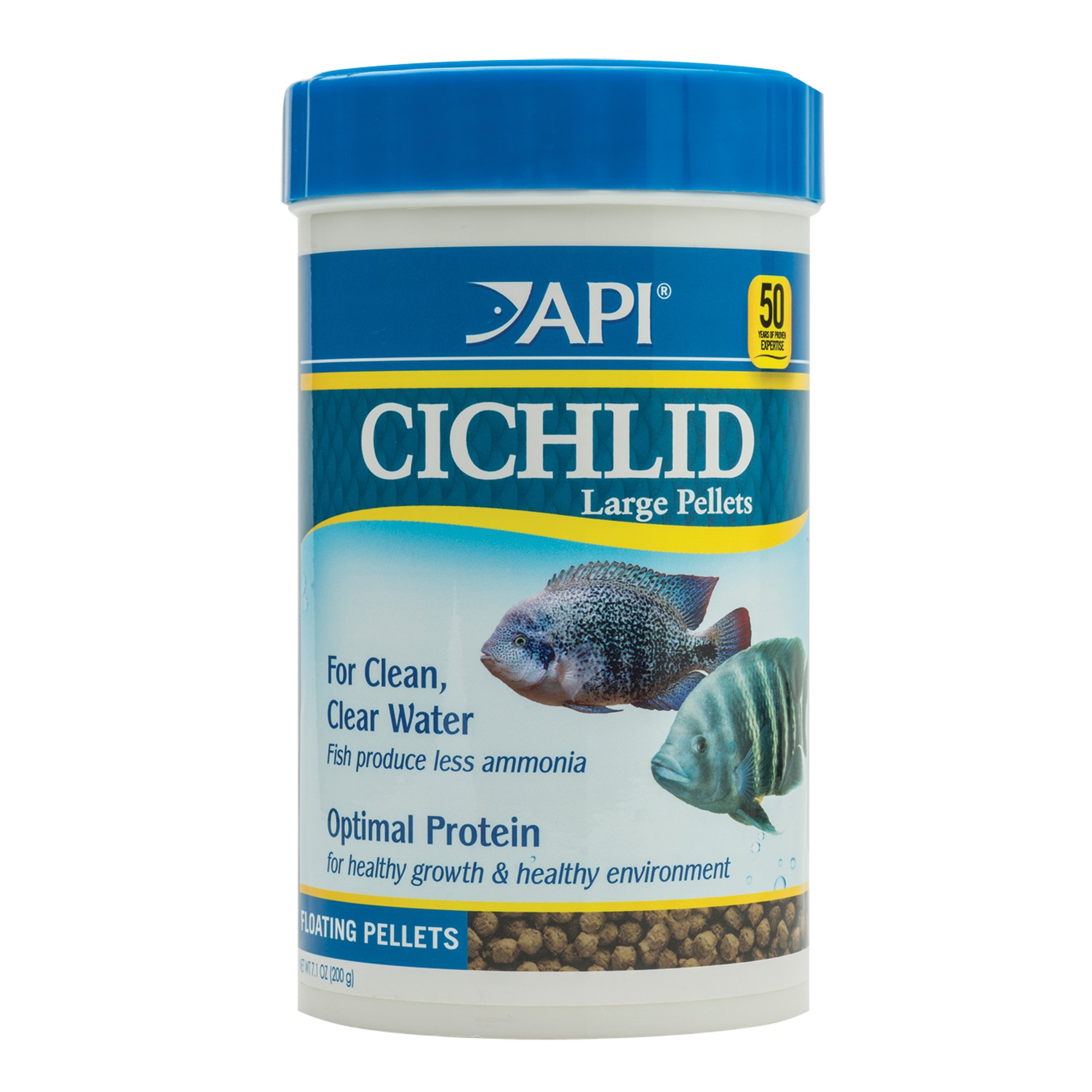 API Cichlid Large Pellets Large Floating Pellets Fish Food Container, 380 g, Pack of 1