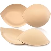 Bra Pads Inserts Breast Enhancer, Push up Swimsuit Cup Adds Instant Volume | 2 Pairs Lightweight Comfy Sew in Bra Cups for Dress Sport Bikini, Removable Durable Bra Replacement Padding Fits Size AB/C/D