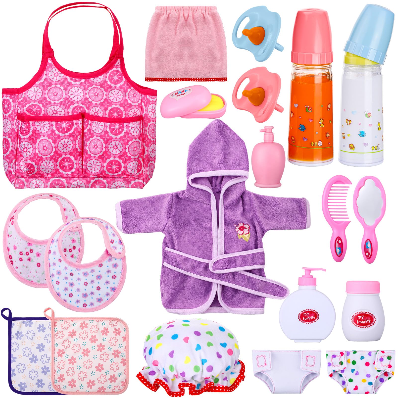 Photo 1 of *Missing Parts*
Rotatingpals 21 Pcs Baby Doll Accessories Baby Doll Diaper Bag Set with Accessories Include Diaper Disappearing Milk Bottles Pacifier Bib Feeding and Caring Set for Boys Girls Birthday Gifts