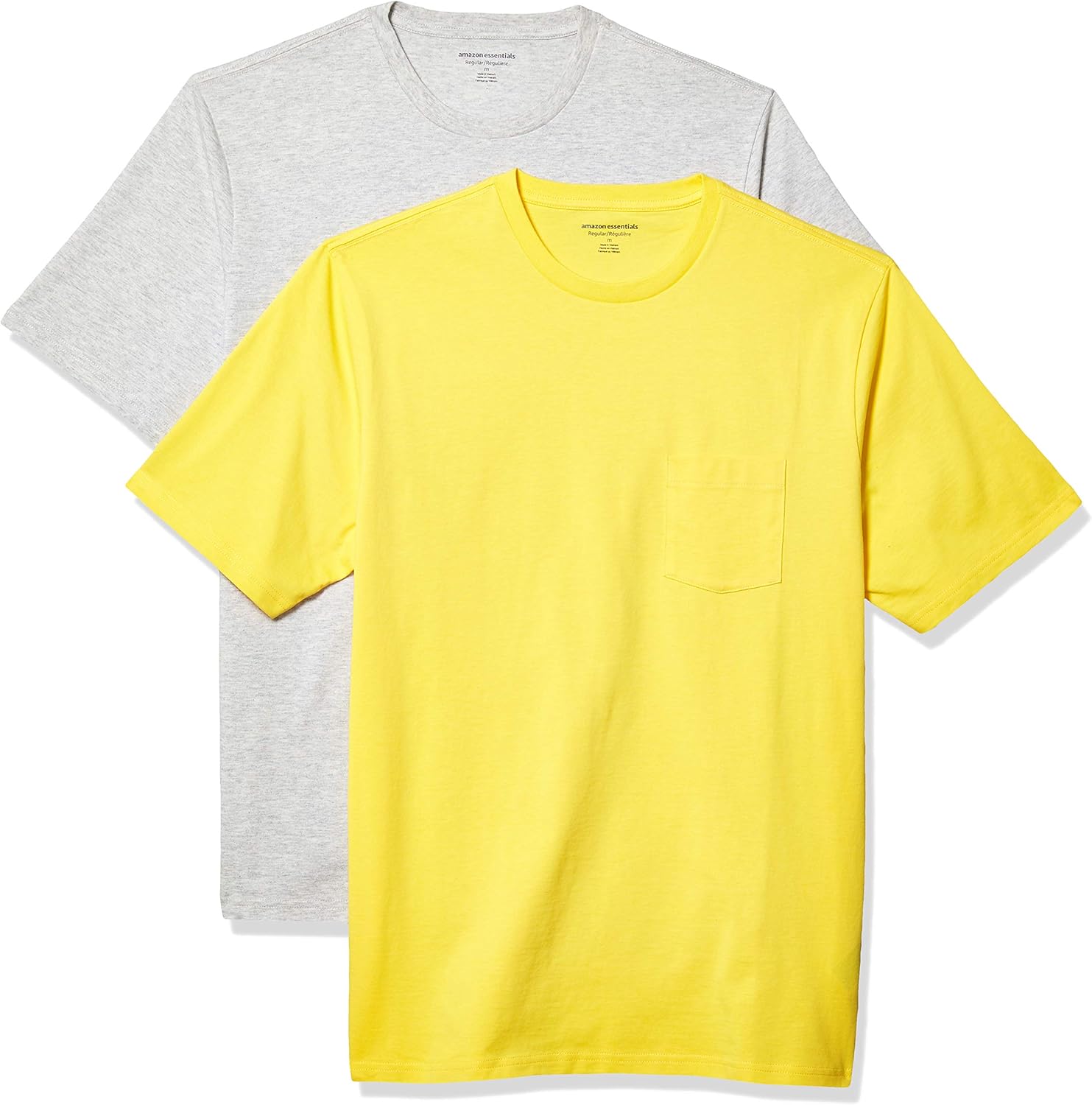  Essentials Men's 2-Pack Loose-Fit Short-Sleeve Crewneck Pocket T-Shirt: Clothing
