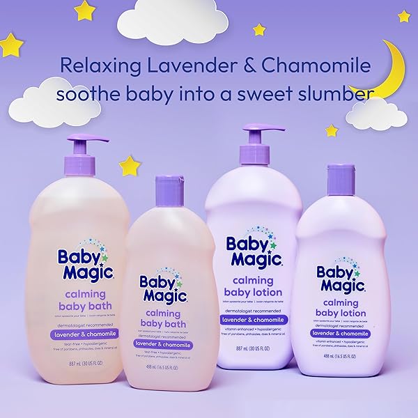 BABY MAGIC CALMING BODY LOTION, LULLABY SCENT, LAVENDER & CHAMOMILE, LAVENDER, 16.5 FL.OZ