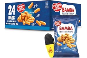 OSEM Bamba Peanut Butter Puffs with Bag Clip - Peanut Butter Puffs Bulk, Vegan PB Snack with Crunch for Kids, Grain Free Protein Snack, No Sugar - 0.7oz Bags (Pack of 24)