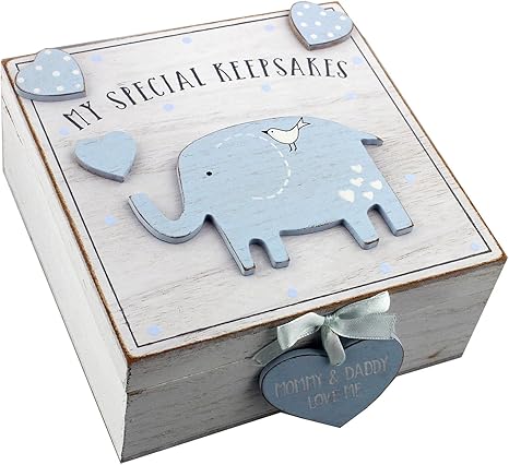 Baby Boy caja de recuerdo de recuerdos de madera estilo vintage: Amazon.es: Bebé