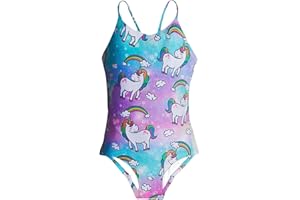 RAISEVERN Girls One Piece Swimsuits Bathing Suits for Kids Cross Back Swimwear Beach Summer Swim Suits for 3-10 Years