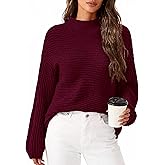 PRETTYGARDEN Womens Sweaters Fall Fashion 2025 Oversized Long Sleeve Mock Neck Chunky Knit Pullover Tops Winter Clothes