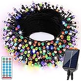Wabarle Solar Christmas Lights Outdoor Waterproof,13 Modes 118Ft 300LED Solar Powered String Lights for Tree Outside Garden Patio Fence Christmas Decorations (Multicolored)