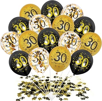 30 Geburtstag Dekoration Schwarzes Gold Gluftballons Schwarz Luftballons Gold 30 Mann Und Frau Geburtstag Deko 30 Geburtstagsdeko Geburtstag Luftballons Fur Party Deko Konfetti Luftballons B Amazon De Spielzeug
