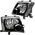 Black Housing Clear For 2005 2006 2007 2008 2009 2010 2011 2012 2013 2014 2015 Nissan Xterra Headlights Headlamp Assembly Compatible with 05-15 Xterra Head Lights Replacement L+ R