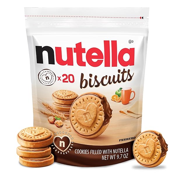 NUTELLA BISCUITS, 20 COUNT COOKIES, HAZELNUT SPREAD WITH...