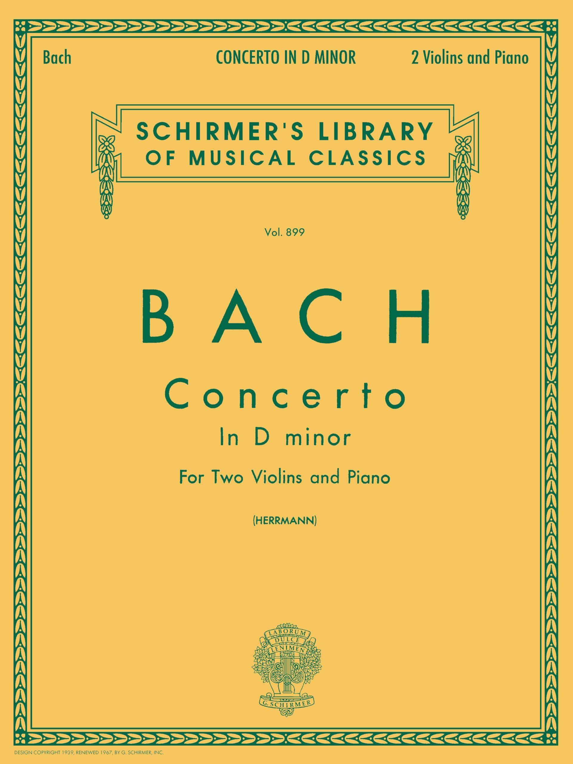 Concerto in D Minor For Two Violins And Piano