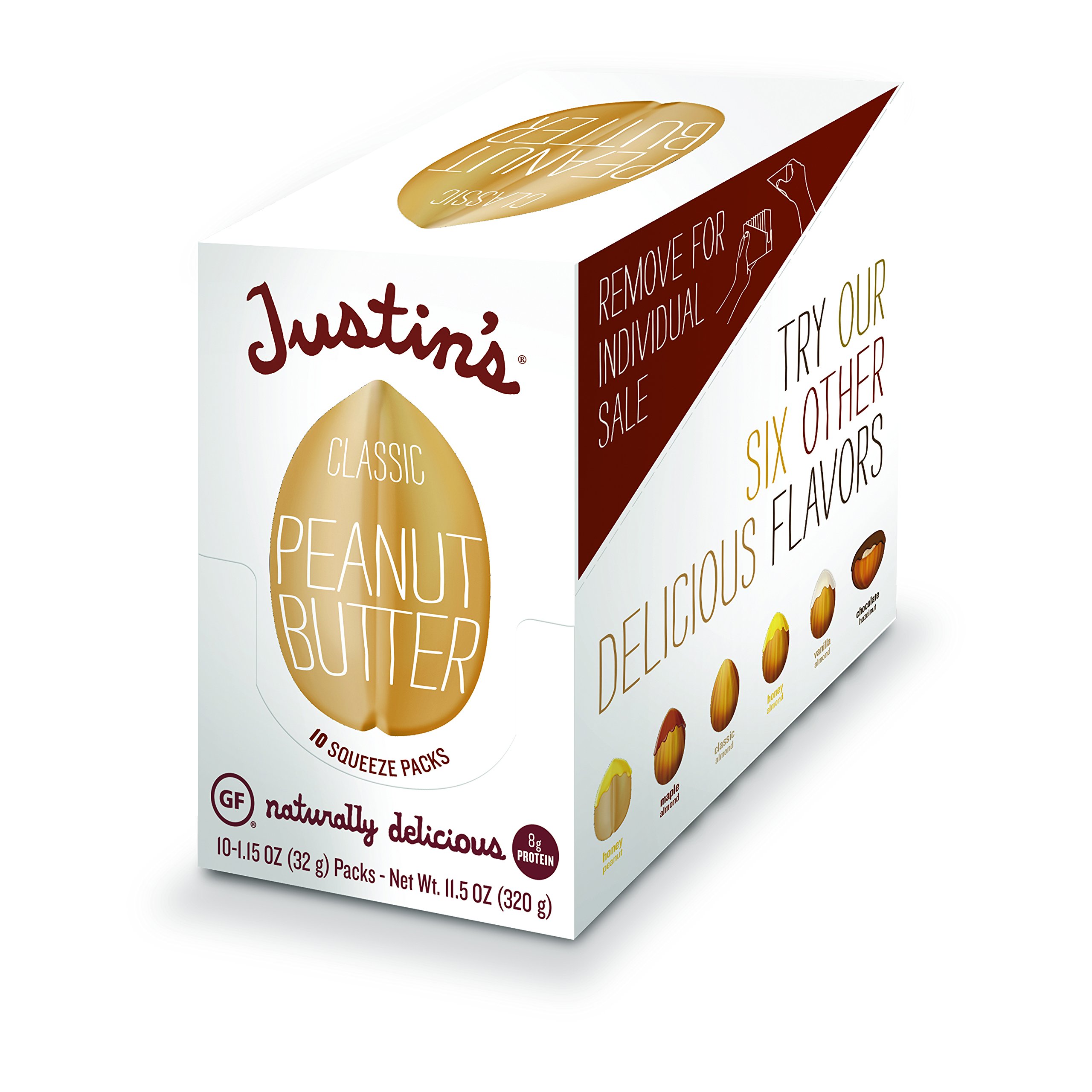 Justin's Classic Peanut Butter Squeeze Packs, Only Two Ingredients