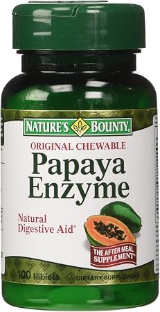 Nature's bounty papaya enzyme chewable 100ct (074312011306)